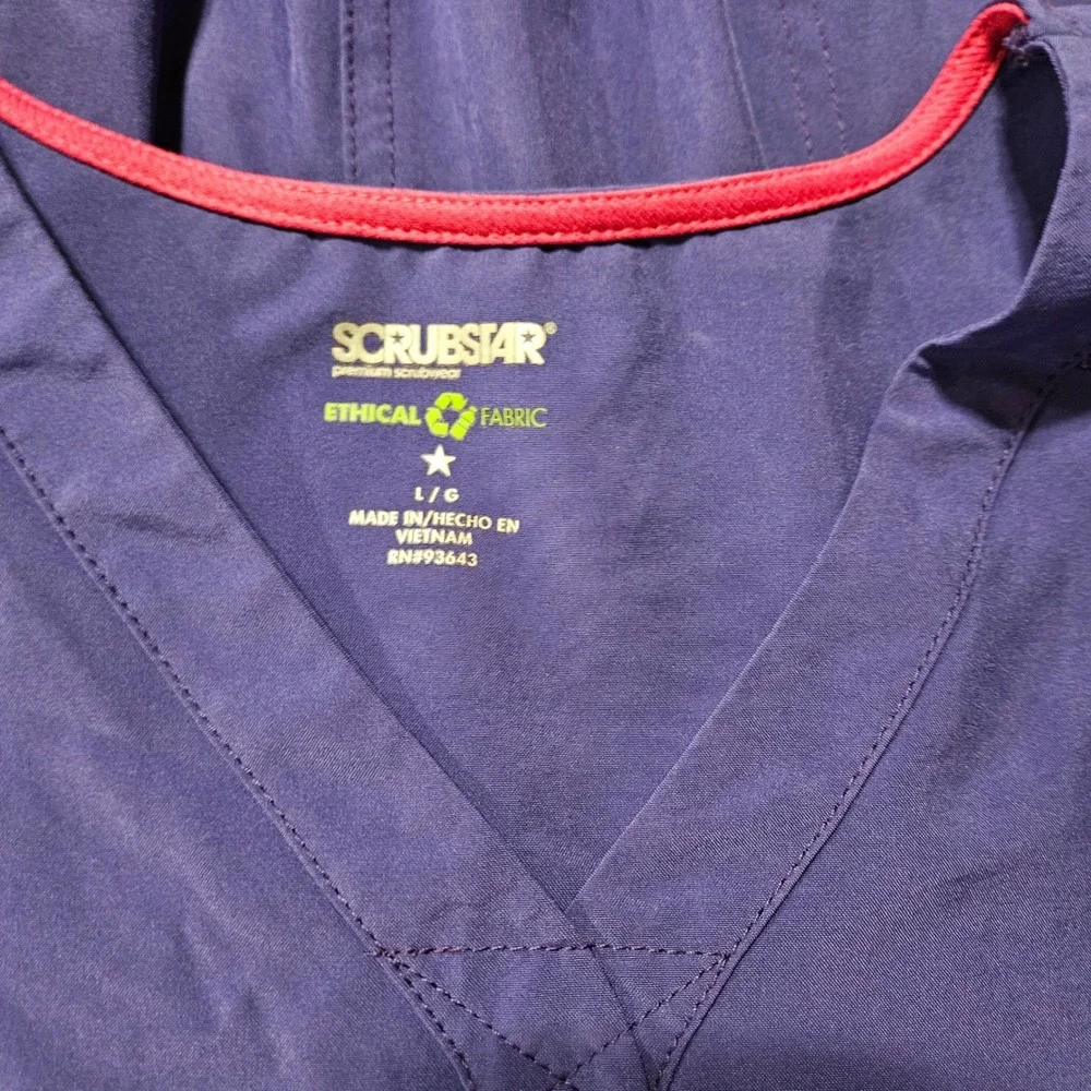 Scrubstar Premium Scrub Set Purple Berry V-Neck Jogger Large